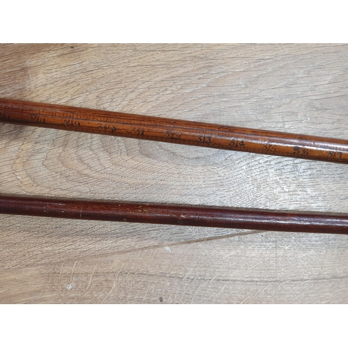 274 - Two antique Measuring Sticks and a Shepherd's Crook (R8)