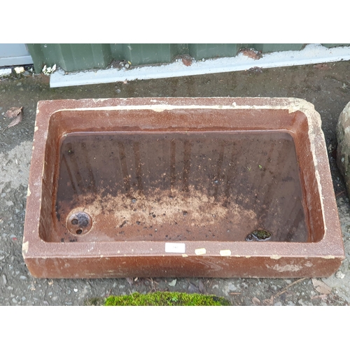 292 - A salt glazed Sink and a small sandstone Trough