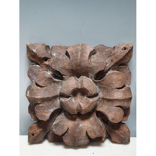 339 - Four 18th Century carved Roof Bosses in flower head designs (R5)