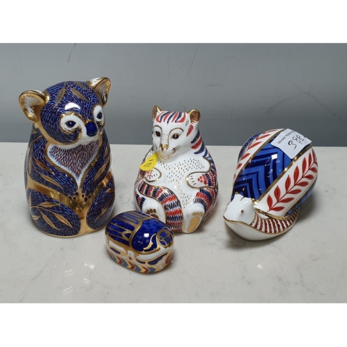 388A - Four Royal Crown Derby Paperweights in the form Koala Bear, seated Bear, a Snail, and a scrab Beetle... 