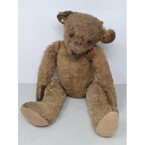 47 - Three vintage Teddy Bears (some moth damage) and a Bear with a nodding head