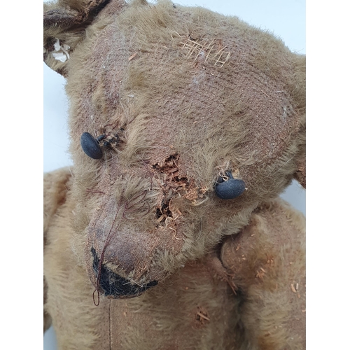 47 - Three vintage Teddy Bears (some moth damage) and a Bear with a nodding head