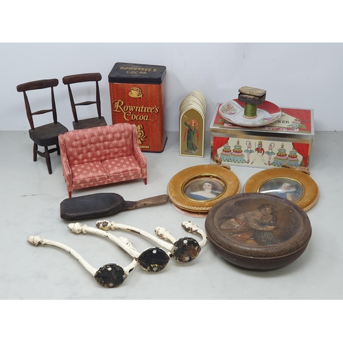 483 - A box including a Dunlop Tennis Racquet with Waverley head frame, a child's Tennis Racquet, an F.H. ... 