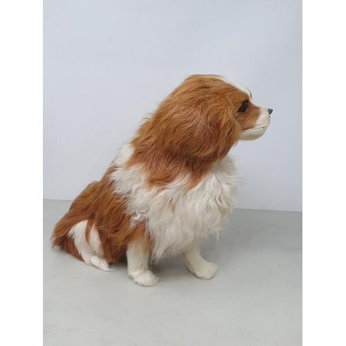 492 - A fur covered Model of a King Charles Spaniel (nose A/F) 10in H