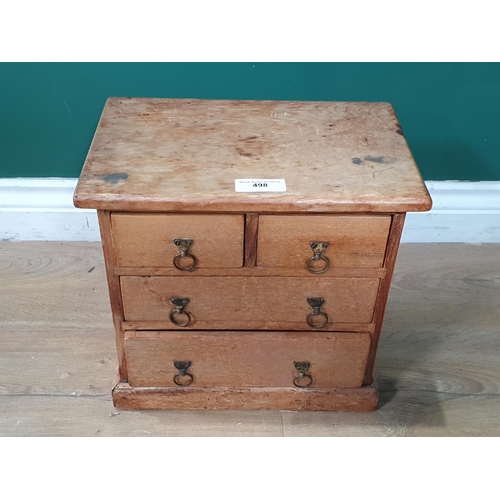 498 - An antique pine apprentice piece Chest of Drawers 12in W x 12in H (R2)