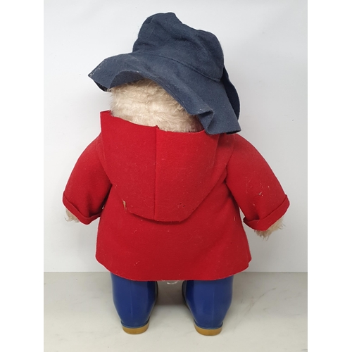 5 - A Paddington Bear Teddy with red coat and paper label 19in H