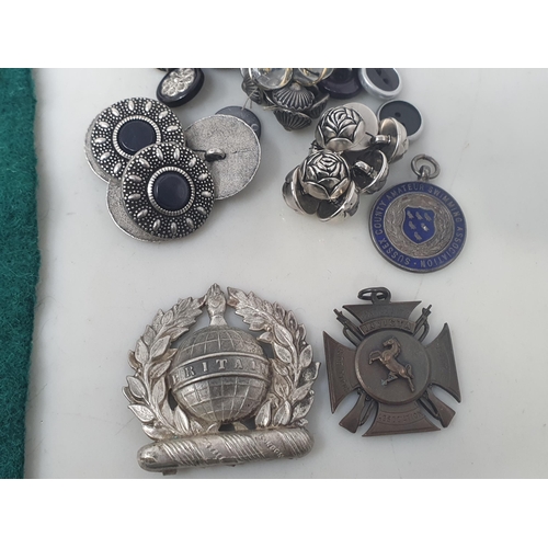 50 - Thirteen Rifle Shooting Medals, a Canada Badge, a 'Chartered Society of Physiotherapy' Badge, a Souv... 