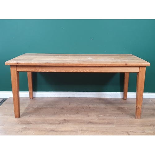 503 - A modern oak Kitchen Table 5ft 8in L x 2ft 6in H (R3)