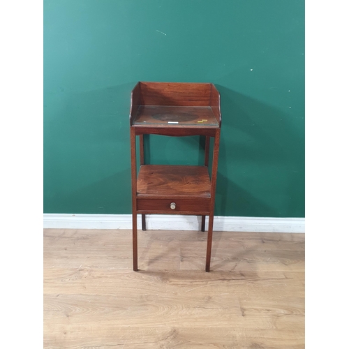 550 - A 19th Century mahogany Washstand with raised back fitted single drawer 3ft 1in H x 1ft 4in W