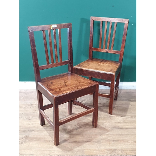 602 - A pair of 19th Century fruitwood country Chairs with solid seats (R4)