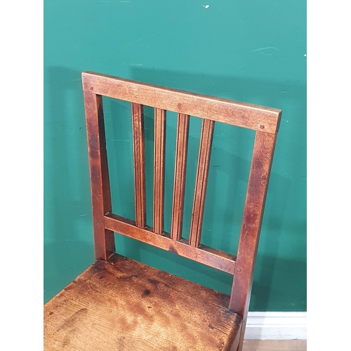 602 - A pair of 19th Century fruitwood country Chairs with solid seats (R4)