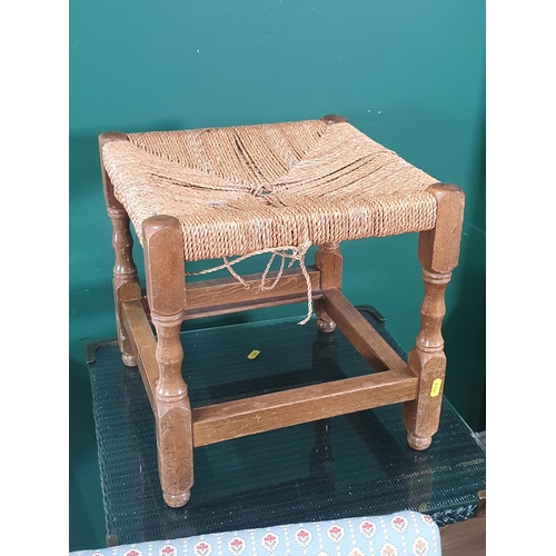 754 - A Victorian bar back Elbow Chair, a white painted wicker Chair, two Commodes A/F, Stool, black Occas... 