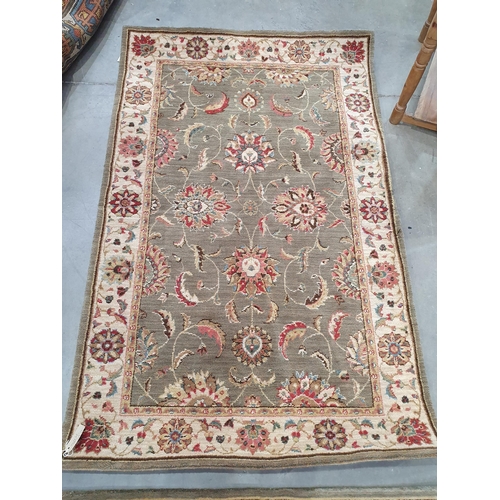 756 - A Nourison modern Rug with floral  border and with flowers and foliage on a beige ground, 8ft 3in x ... 