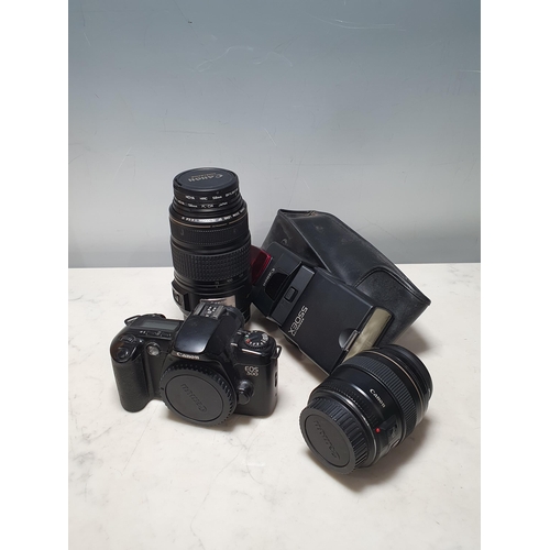 806 - A Canon EOS500 Camera, a Canon 75-300mm Zoom Lens and a Canon 100mm Lens (R4)