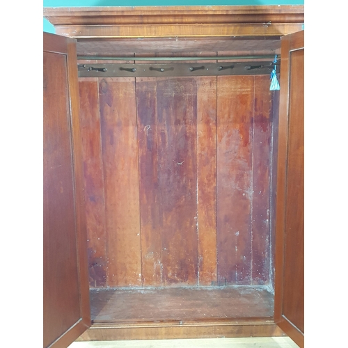 88 - A Victorian mahogany Wardrobe fitted two arched panel doors on plinth base 6ft 6in H x 5ft W (R6)