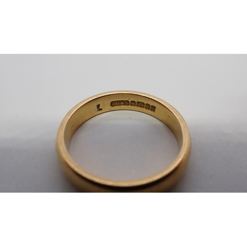 178 - A 22ct gold Wedding Band approx 6.30gms