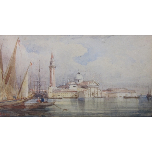 401 - ASCRIBED TO WILLIAM WYLD. Venice, bears initials and indistinct date watercolour,1 1/2 x 3 1/4 in; a... 