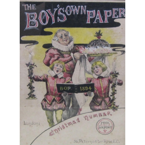 406 - HENRY WALKER. Cover Illustration for Boys Own Paper, Christmas number 1894, signed with initials and... 