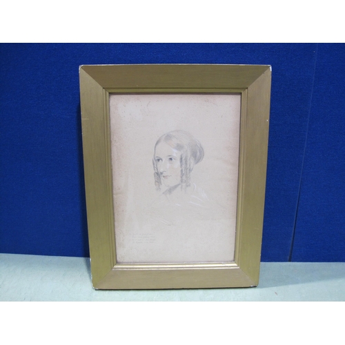 412 - FRENCH (?) SCHOOL , 1838. Portrait of a Girl, head and shoulders, inscribed 'Ma Miette a Quinze Ans'... 