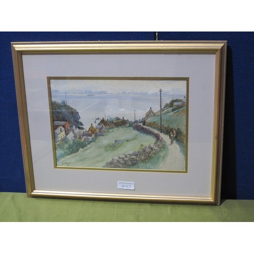 443 - A.BERRY. An Oid Salt, signed, watercolour, 9 1/2 x 6 3/4 in; a watercolour by F.E.H. Caulkin titled ... 