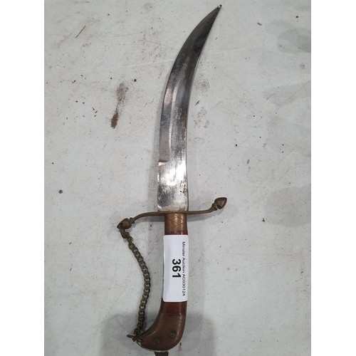 361 - A North African Dagger with mother of pearl inlaid handle and leather scabbard (R5)