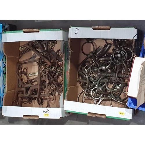 378 - Four boxes of Horse Bits and Stirrups (R5)