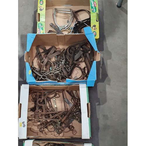 378 - Four boxes of Horse Bits and Stirrups (R5)