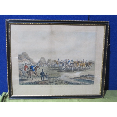 407 - AFTER JAMES POLLARD. St. Alban's Grand Steeplechase, Plates 1-1V , etching and aquatint, hand colour... 