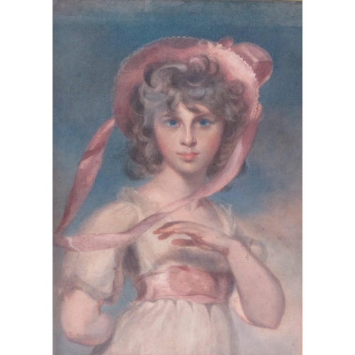 408 - AFTER SIR THOMAS LAWRENCE PRA. . Portrait of Sarah Barrett-Moulton, called 'Pinkie', half length, we... 