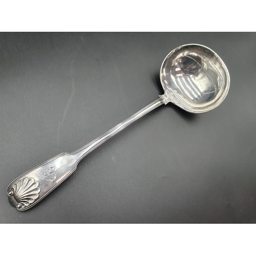 108 - A part Set of Victorian silver Cutlery fiddle, thread and shell pattern, engraved initial B, Sheffie... 