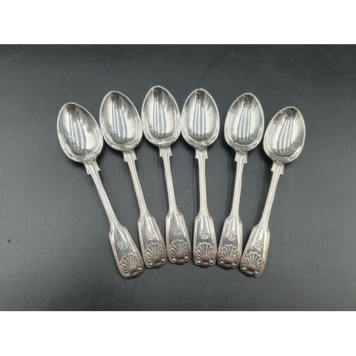 108 - A part Set of Victorian silver Cutlery fiddle, thread and shell pattern, engraved initial B, Sheffie... 