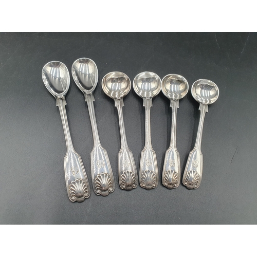 108 - A part Set of Victorian silver Cutlery fiddle, thread and shell pattern, engraved initial B, Sheffie... 