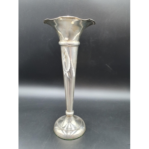 123 - A George V large silver Spill Vase on circular base, Birmingham 1919, 11in