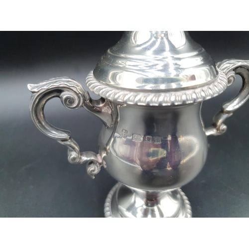 276 - A George V silver baluster two handled Trophy and Cover with gadroon rims, London 1926