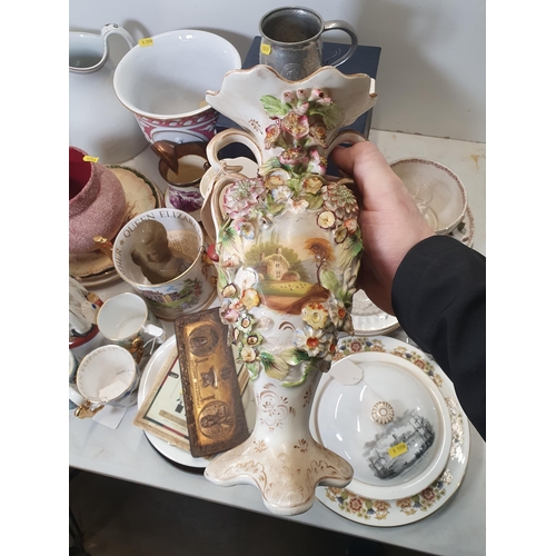 306 - Ceramics including a WT Copeland & Sons Water Jug, A/F, a lidded Muffin Dish titled 'Worcester from ... 