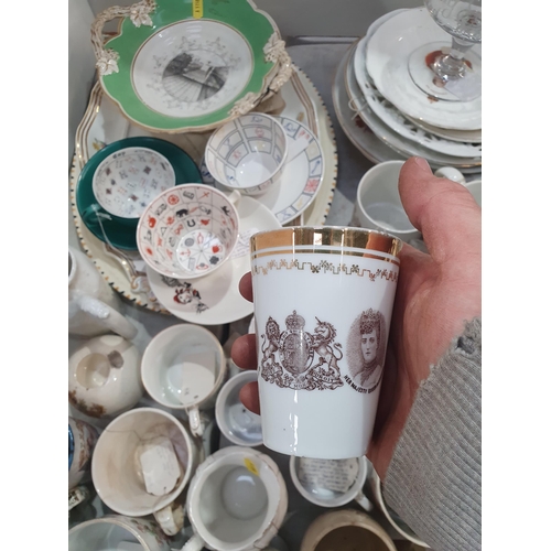 372 - Ceramics including an Armorial Tureen Stand by Davenport, a Crown Ducal Meat Platter, Coronation Mug... 