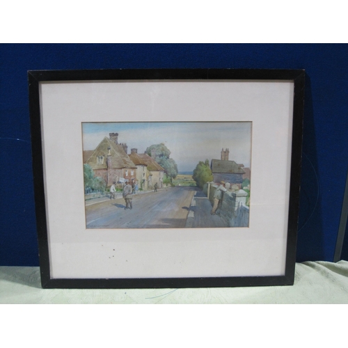 401 - PERCY BUCKMAN. In a Sussex Village, signed, watercolour, 8 x 12 in