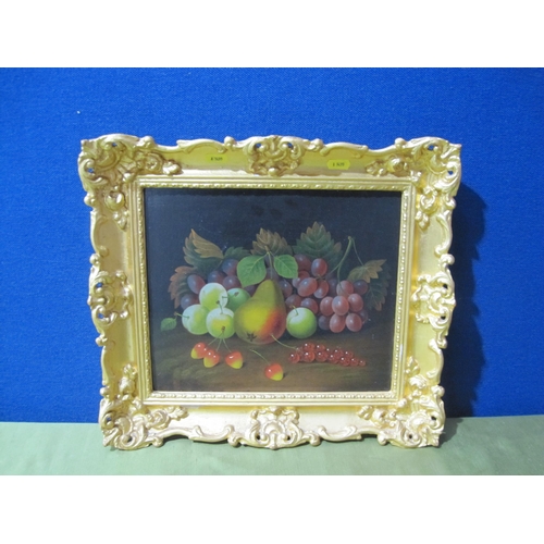 421 - TWENTIETH CENTURY SCHOOL (In the manner of Abraham de Lust). A Still Life of Pear and Grapes on a Le... 