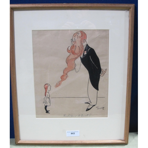 443 - AFTER H.M.BATEMAN 'Uncle does it Hurt?', bears signature and date 14, pen, ink and watercolour, 12 x... 