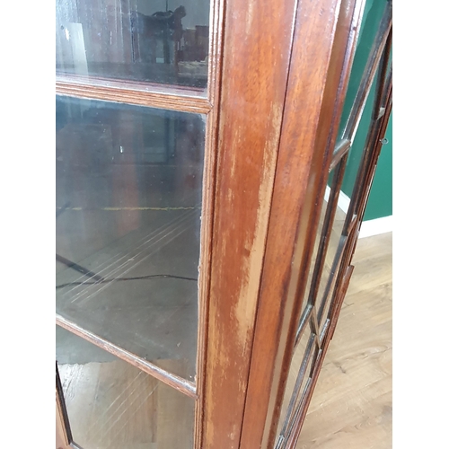 471 - A mahogany Display Cabinet, with moulded dentil frieze cornice above pair of astragal glazed doors, ... 