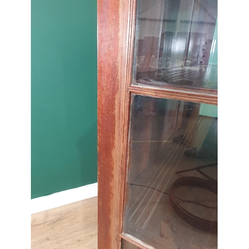 471 - A mahogany Display Cabinet, with moulded dentil frieze cornice above pair of astragal glazed doors, ... 