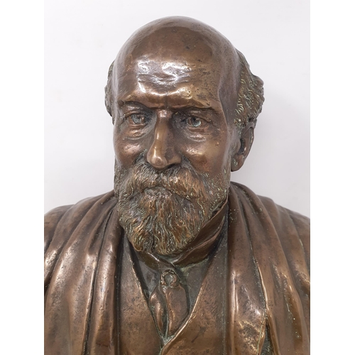 52 - JOHN ADAMS ACTON 1830-1910: Bronze Bust of Sir Thomas Storey, KT, 14in, Titled, marked Adams Acton F... 