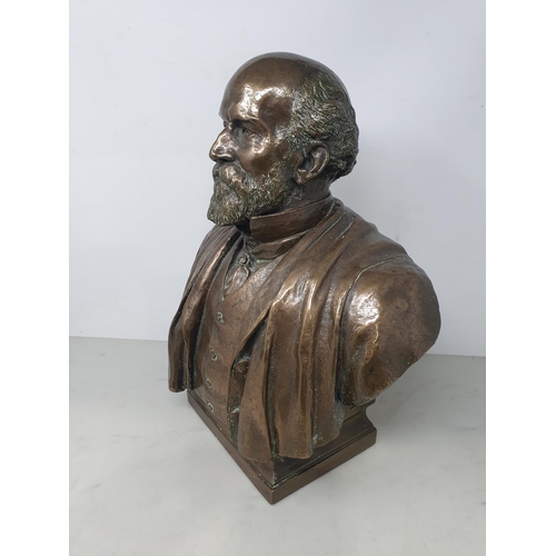 52 - JOHN ADAMS ACTON 1830-1910: Bronze Bust of Sir Thomas Storey, KT, 14in, Titled, marked Adams Acton F... 