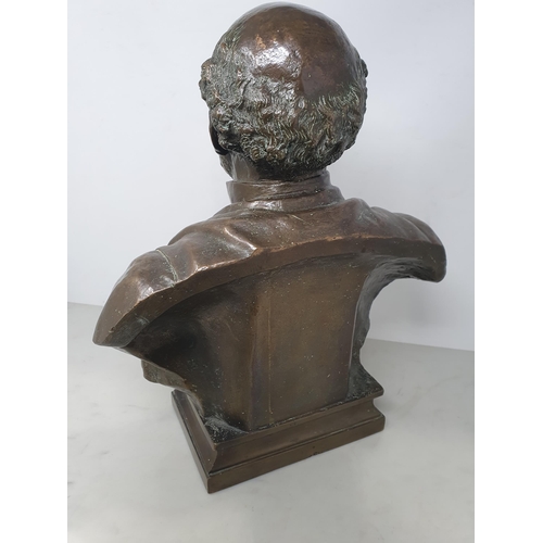 52 - JOHN ADAMS ACTON 1830-1910: Bronze Bust of Sir Thomas Storey, KT, 14in, Titled, marked Adams Acton F... 