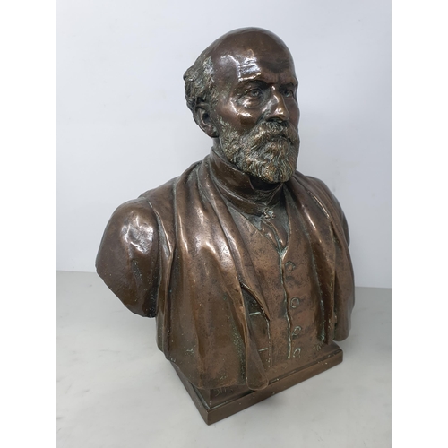 52 - JOHN ADAMS ACTON 1830-1910: Bronze Bust of Sir Thomas Storey, KT, 14in, Titled, marked Adams Acton F... 