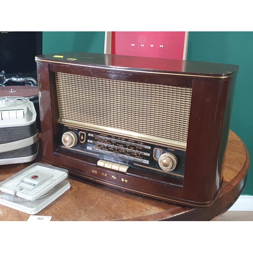 566 - A Bush Radio, a 'His Master's Voice' cased Gramophone, a Grundig TK18 Reel to Reel Player, a Bush SR... 