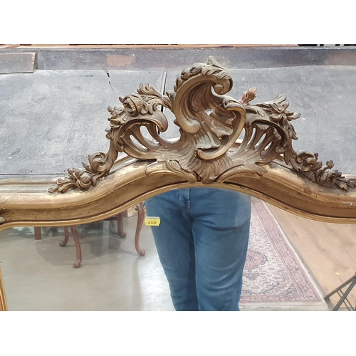 576 - A 19th Century gilt framed Overmantel Mirror, 55in H x 35in W