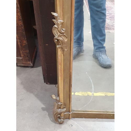 576 - A 19th Century gilt framed Overmantel Mirror, 55in H x 35in W