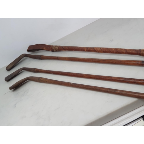 60 - An early Forgan, St Andrews Golfing Iron with hickory shaft, two other hickory shafted Irons and a R... 