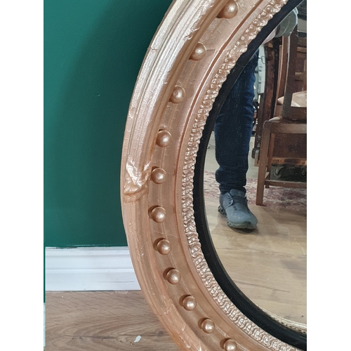 612 - A 19th Century convex Wall Mirror, 28in diameter, repainted